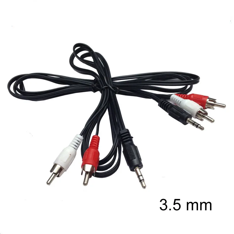     Mini 3.5mm AV 1 into 2 Audio Stereo Aux Cord 2 RCA to 3.5mm Male 3.5 Jack RCA Aux Cable For Speaker Wire For   Car/PC/TV