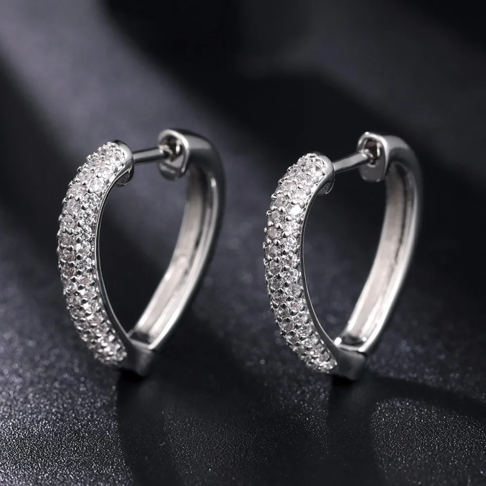 Angel Girl 2018 fashion jewelry Hypoallergenic Earrings Zircon Hoop