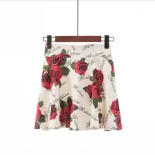 Летняя мода ноутбука юбка с принтом с эластичной талией анти-свет Большие размеры личности сладкий юбка