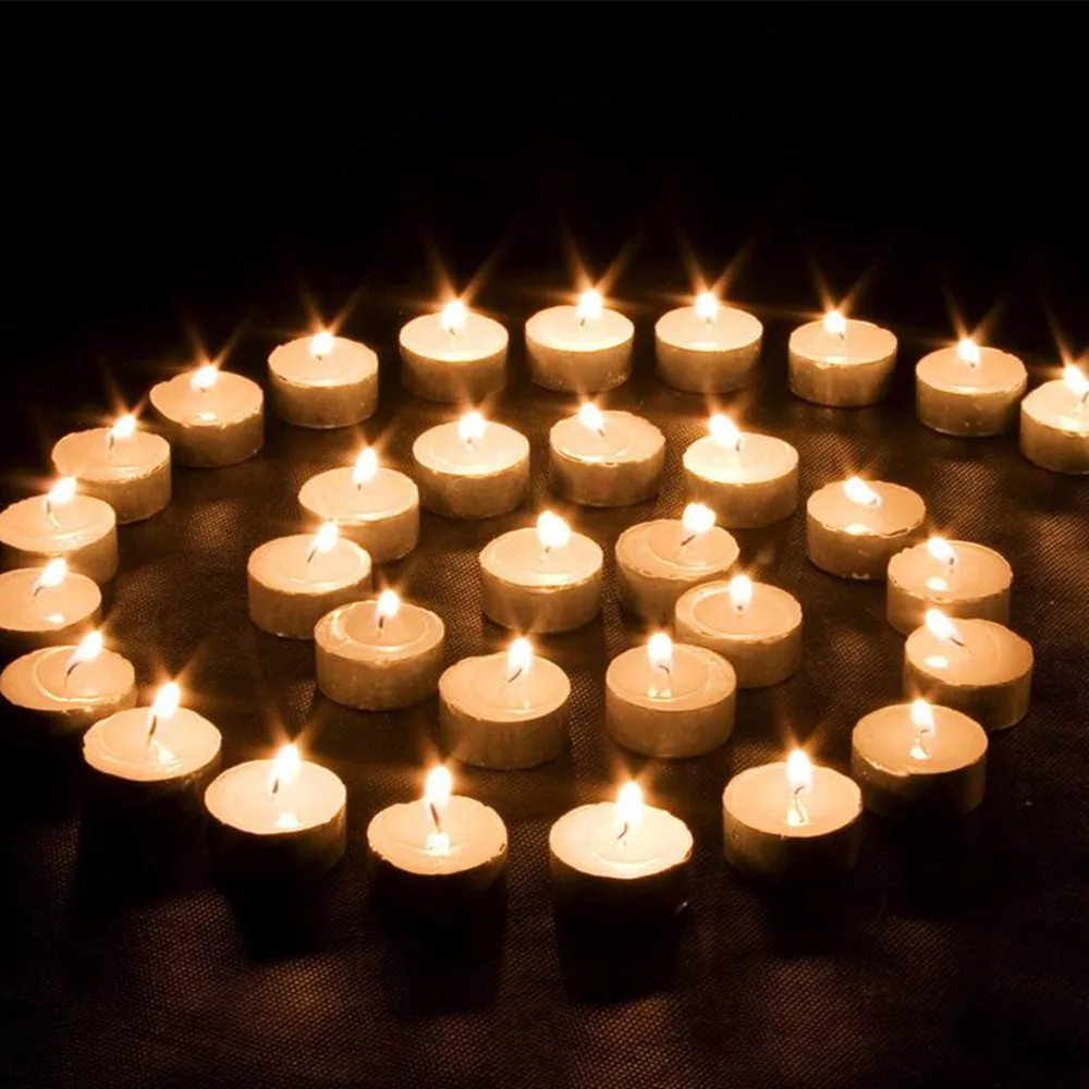 100 Pieces Turned Edge Empty Aluminum Case Tealight Cups Containers + 100 pieces wax wicks 