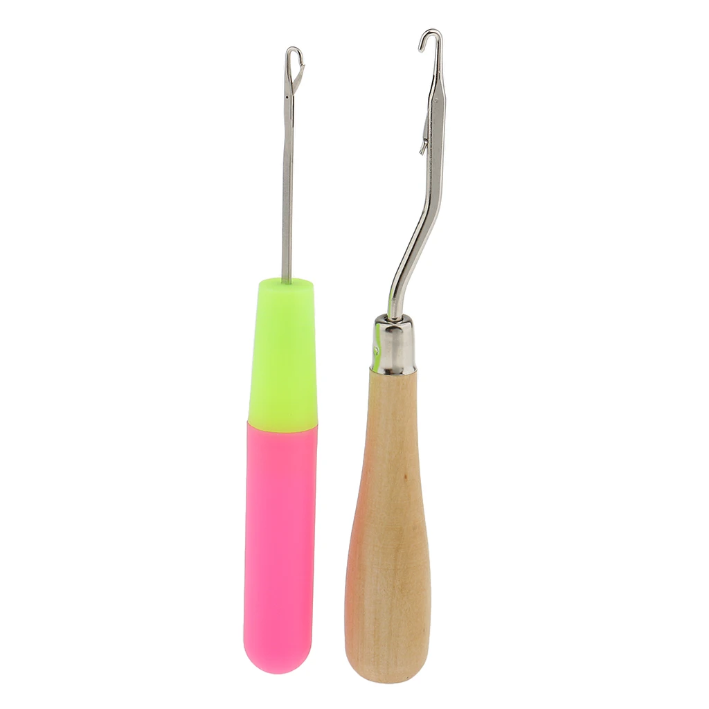 4Pcs Hair Extension Needle Crochet Hook Braid Tie Weaving Knitting Wig Tools