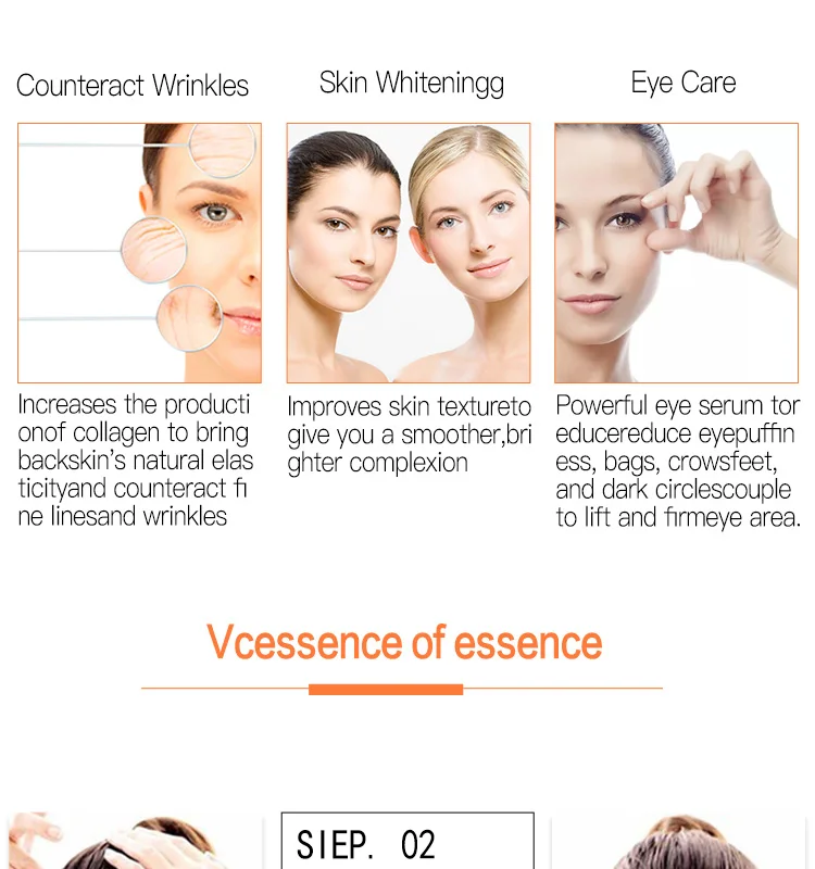 ZOZU Brand Natural Skin Care Hyaluronic Acid Anti-aging Whitening Vitamin C serum for face