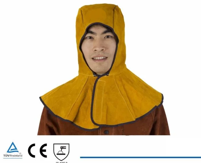 Welding Cap Premium Leather Welder Hood Hat Split Cowhide Cotton Mesh