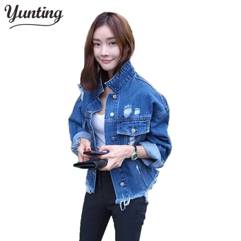 

2019 Spring Jeans Jacket Women top fashion retro finishing Boyfriend Style big Coat jaqueta feminina oversized denim jacket
