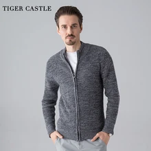 TIGER CASTLE Men Fashion Wool Sweater Male Knitted Cardigan Fashion Mens Sweaters Spring Autumn Leisure Sweater for Men