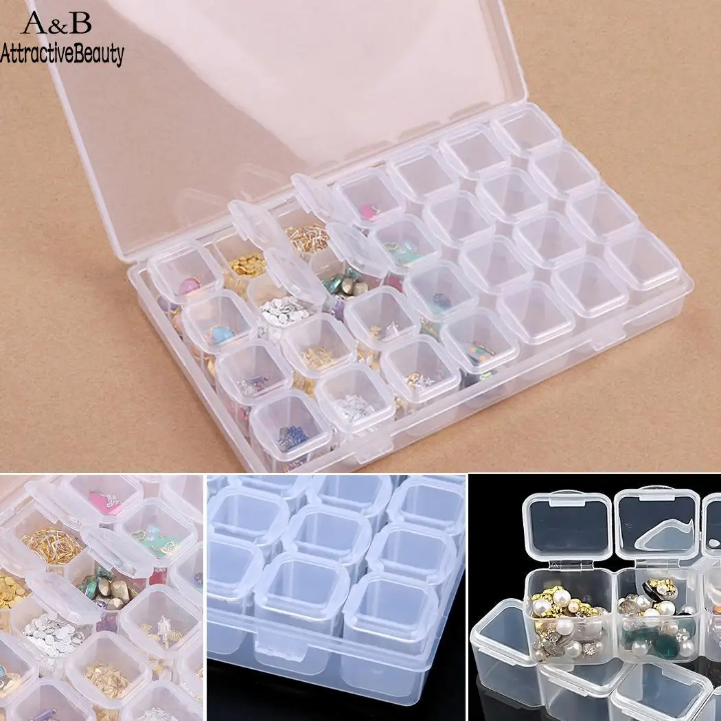 Jewelry Storage Box Ring Earring Drug Pill Beads Portable Plastic Organizer Box Case Craft Beads Container