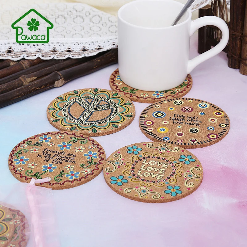 

Kitchen Cork Round Cup Mat Coaster Insulation Pads Anti-scalding Non-slip For Tea Coffee Mug Drink Mat Cup Holder Decor Home Pad