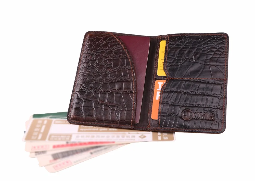 JOYIR натуральная кожа Для мужчин Обложка для паспорта RFID с отделением для паспорта путешествия кошелек из кожи аллигатора кредитной карты держатель Porte Carte Бизнес