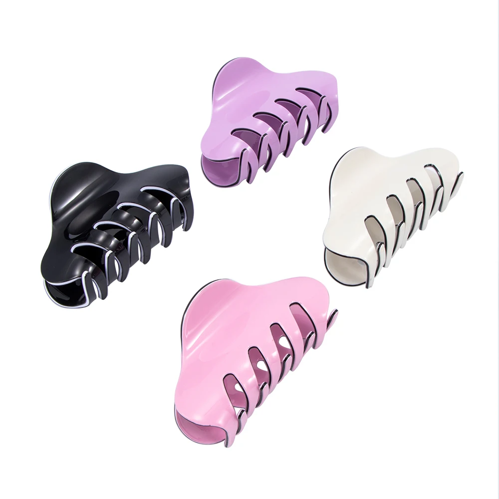 Women Hair Clip Large Size Acrylic Hairpins Solid Color Women Hair Crab Hair Claws Women Make UP Washing Tool Hair Accessories