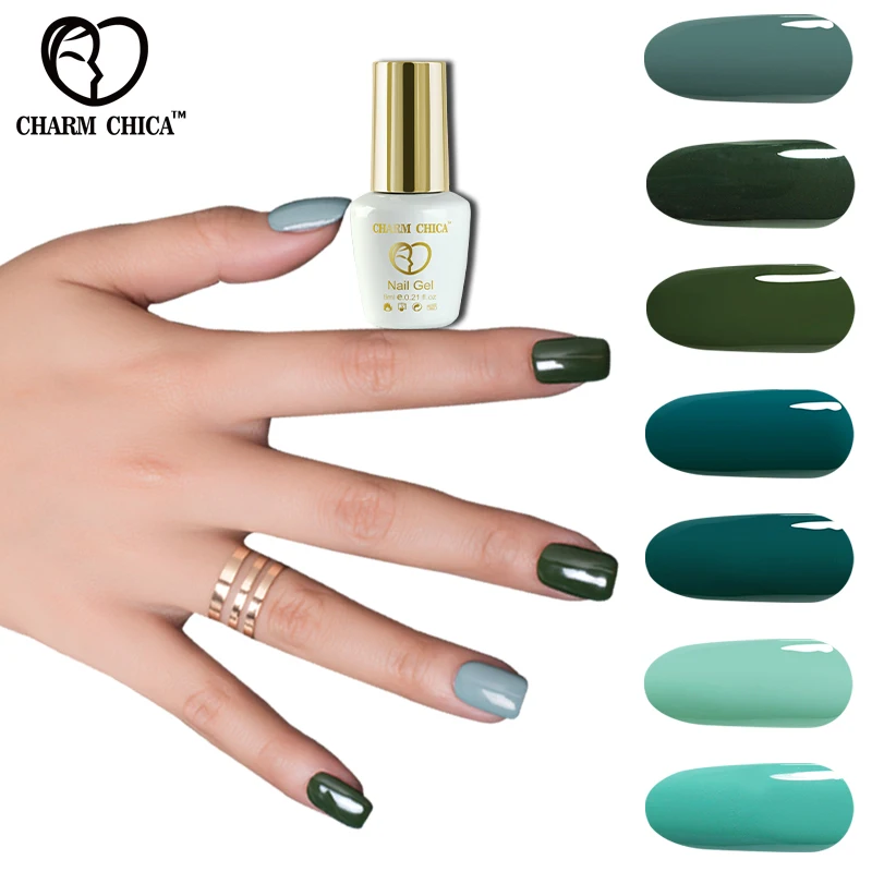 

CHARM CHICA Gel Nail Polish UV 6ml Green Series Colors Soak Off Gel Polish Gel Lacquer Nail Art Vernis Semi Permanent 1439