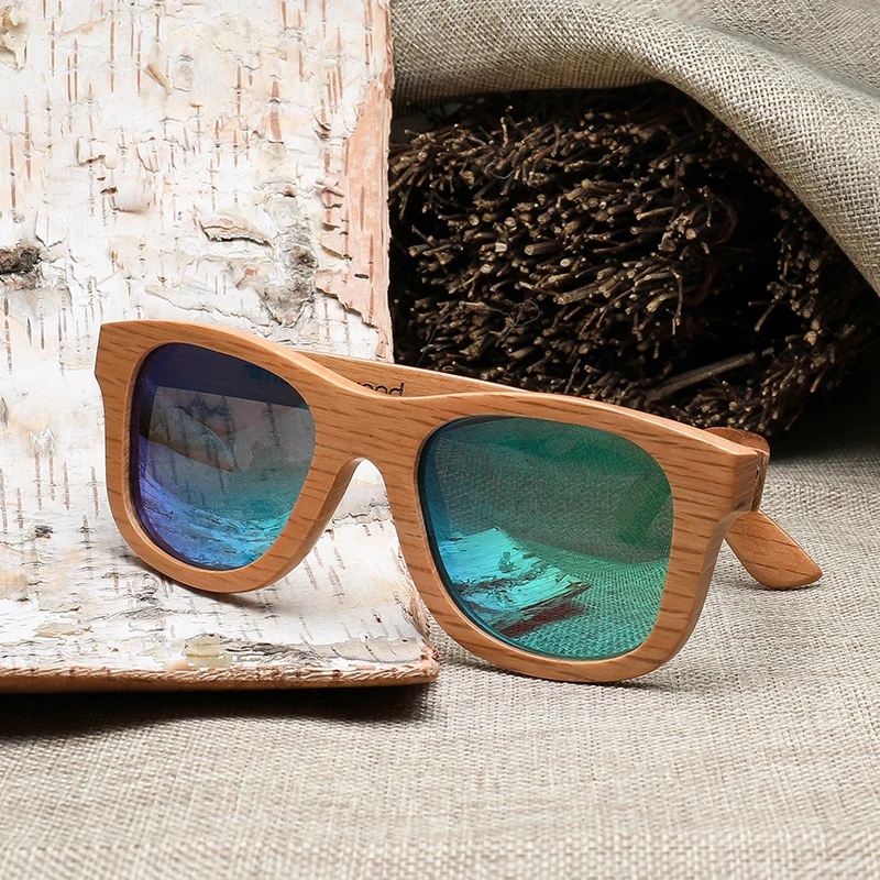 Женские и мужские деревянные бамбуковые солнцезащитные очки, поляризованные линзы, Ретро стиль, фирменный дизайн