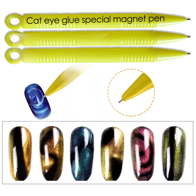 Yinikiz 1 шт., двойная головка, 3D эффект кошачьих глаз, магнитная палочка для ногтей, набор для УФ-геля, лак для ногтей, гелевая магнитная ручка