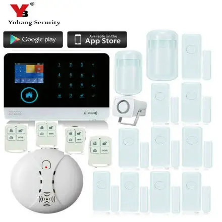 

Yobang Security WIFI GPRS SMS Wireless Smoke Detector Home Safety Android IOS APP Control Alarm System Wired Indoor Siren