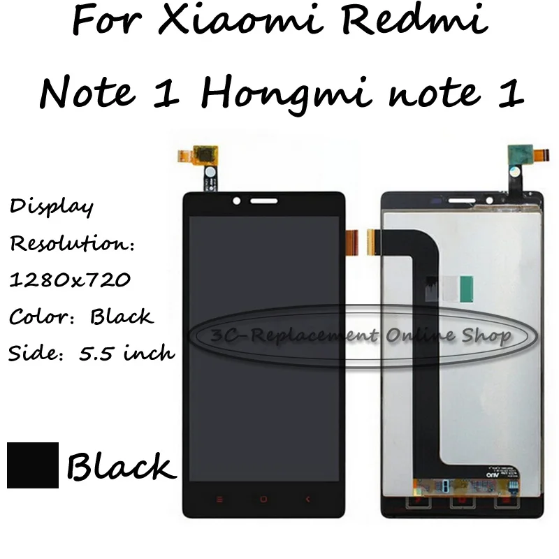 Черный ЖК дисплей + TP для Xiaomi Redmi note 1/Hongmi 1 с сенсорным экраном дигитайзер замена