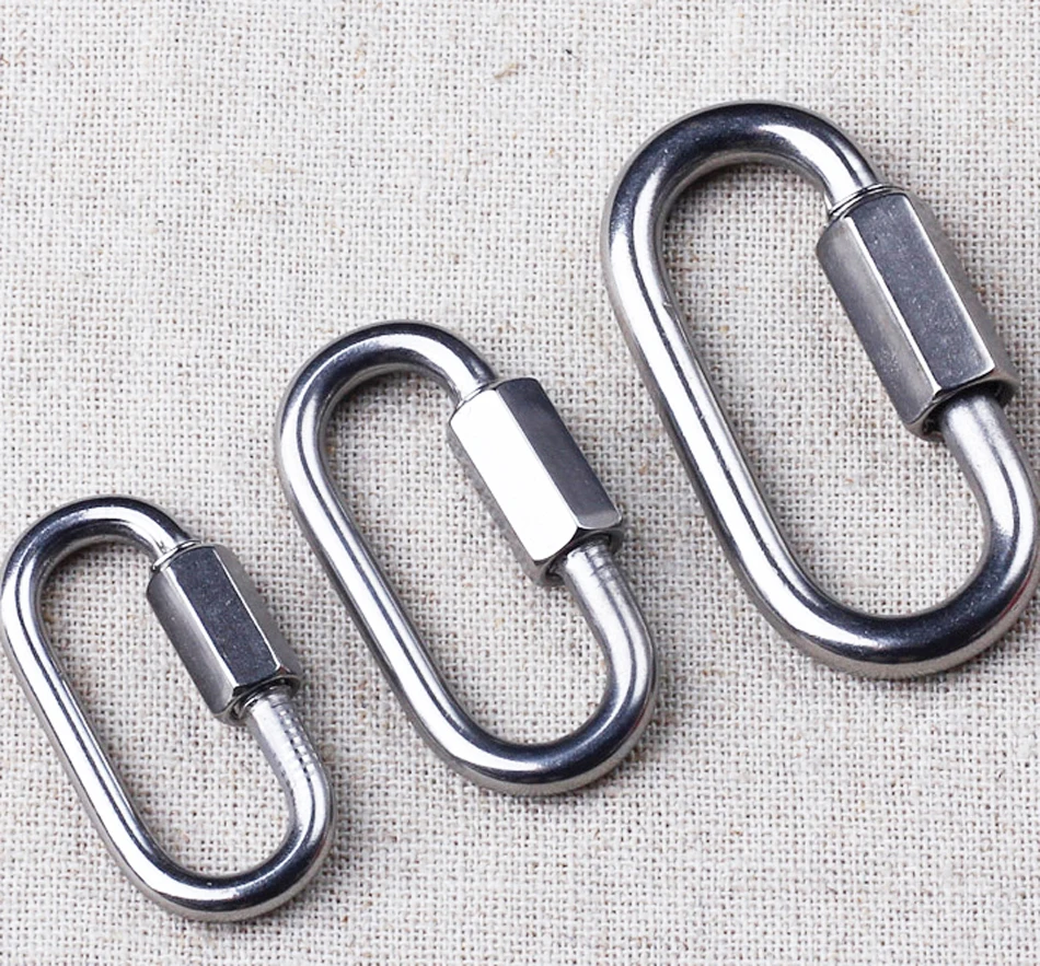 

Stainless Steel Quick Link Carabiner with Threaded Nut Snap Link Chain Fastener Carabiner with Threaded Nut, M3.5x36x19, 3pcs