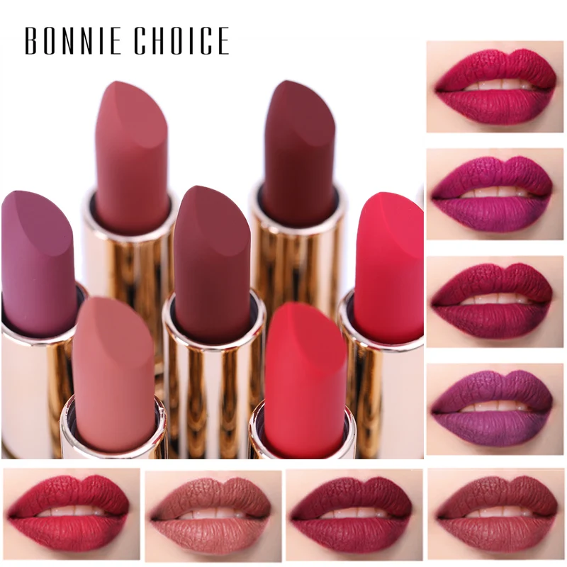 Bonnie Choice, красные губы, матовая бархатная губная помада, карандаш, косметический стойкий тинт для губ, пигмент, макияж, помада, матовая помада для губ