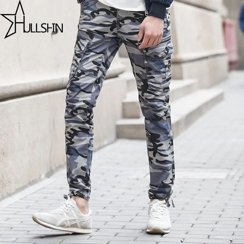 2017 New Brand Men Casual navy Camouflage Pants Multi pocket Trousers Overall Slacks Army Pants
