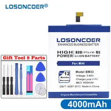 LOSONCOER 4000mAh BM33 батарея для XIao mi 4i батарея mi 4i M4i батарея сотового телефона+ Инструменты