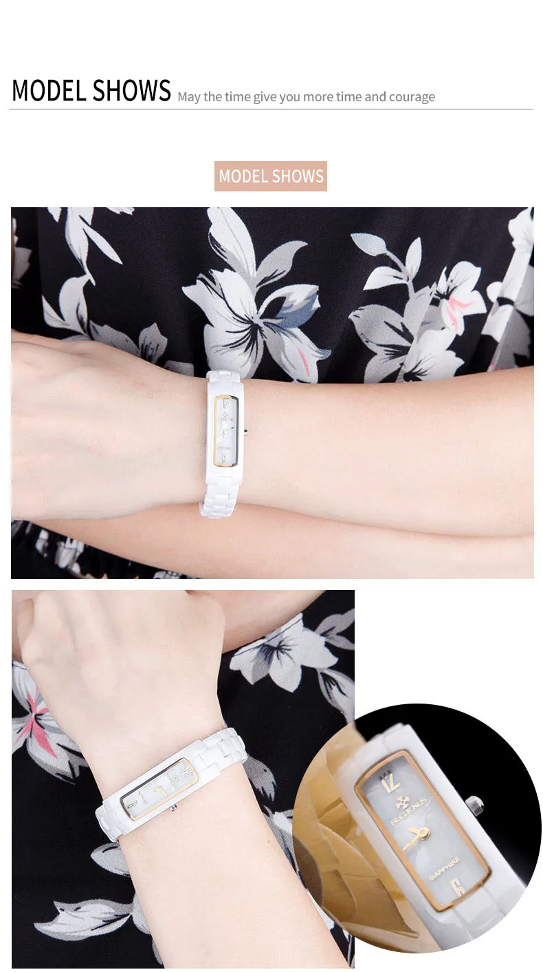 Повседневные женские часы кварцевые керамические черные белые роскошные квадратные женские часы водонепроницаемые наручные часы японский механизм