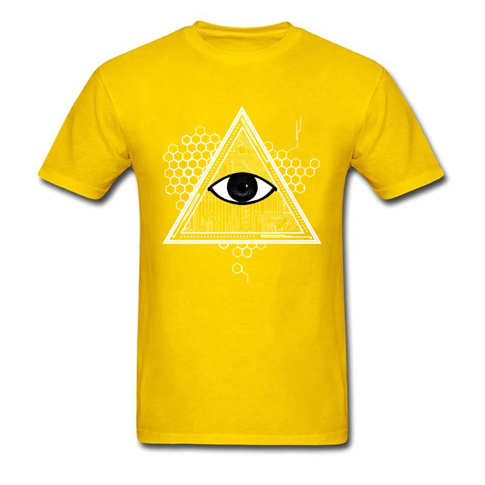THE EYE Print Mother Day 100% Cotton Round Collar Men Tops Tees Normal Tee-Shirt Funny Short Sleeve Top T-shirts THE EYE yellow