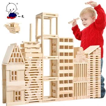 Eva2king 100 шт деревянные блоки Oyuncak Klocki Drewniane из цельного дерева деревянные кубики блоки детские игрушки развивающие для детей декорации - Цвет: as photo