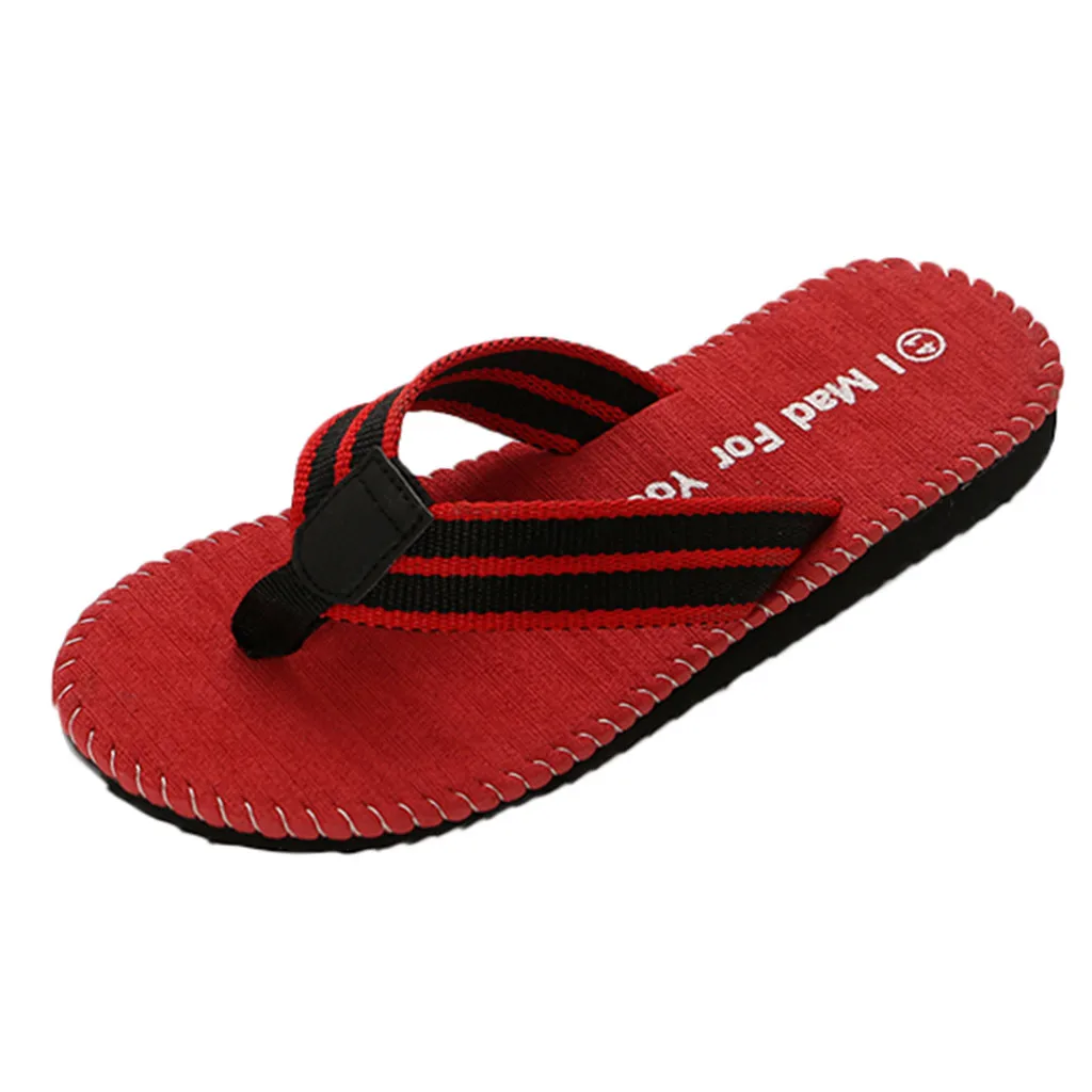 

SAGACE Men Stripe Summer Fashion Style Portable Flip Flops Flat Beach Travel Breathable Anti Skidding Pinch Mixed Slippers New