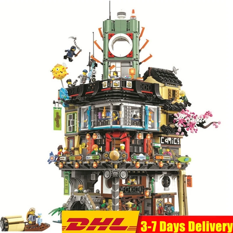 

2018 Ninjagoed Pier Temple Phantom Headquarters Masters Building Blocks Sets Bricks Kids Compatible Legoings Ninja Movie2