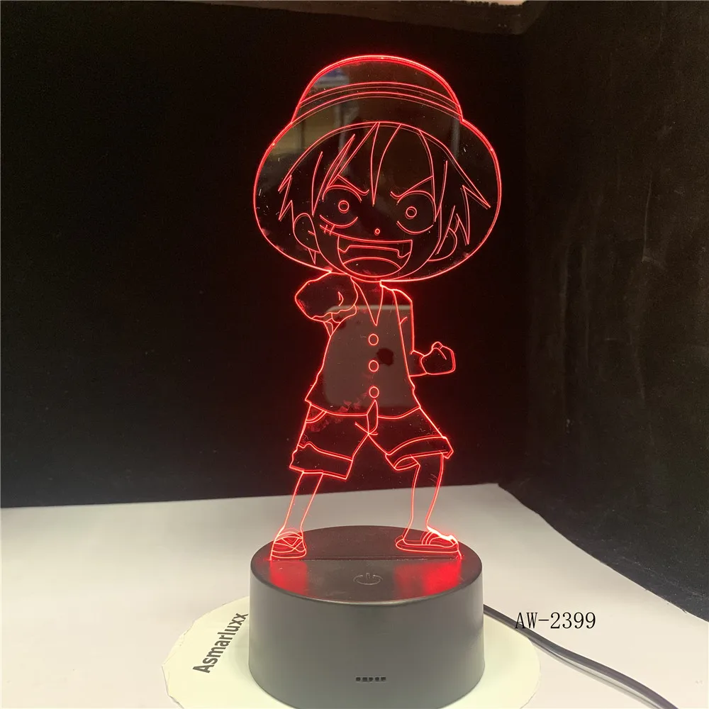 

One Piece 7 Colors Changing Table Action Figures Lamp Luffy USB Led Desk Light 3D-2399