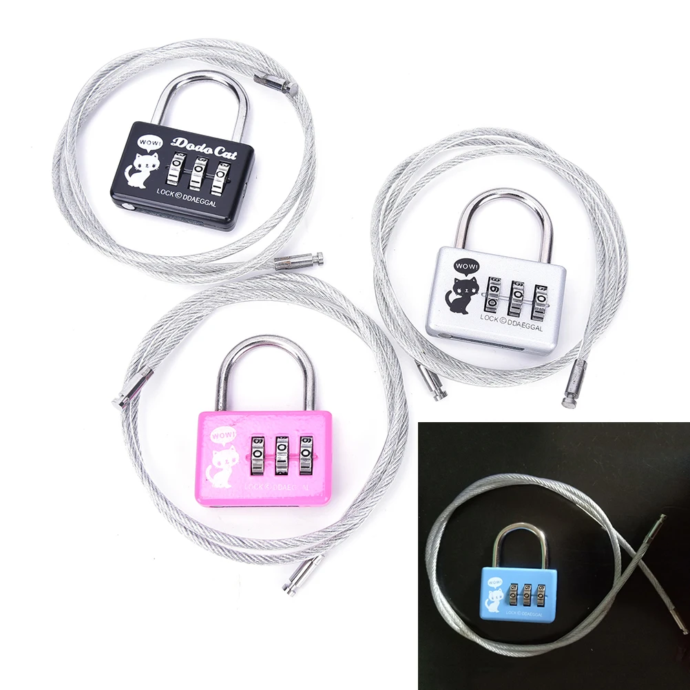 

3-Digit Combination Number Lock Travel Luggage Suitcase Handbag Padlock Security Code Lock Random Color One Piece