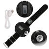 Sanyi R2 LED reloj de pulsera linterna portátil luz USB carga 4 modos luz táctica linterna visualización de tiempo con brújula ► Foto 2/6