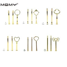 Смешанные цвета и стили десерт металлическая чашка оптом 3 уровня Золото Серебро стержни для вечерние торт стенд