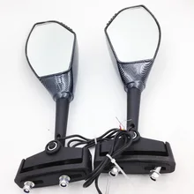 Aftermarket free shipping motorcycle parts Integrated Turn Signal Mirror Triumph Daytona TT600 675 TT Trophy CARBON FIBER CLEAR