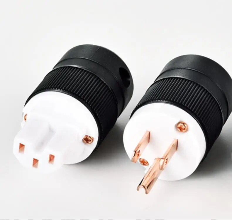 Hi Fi аудио Пара Мощность штепсельную вилку из красной меди нам разъем IEC для Diy