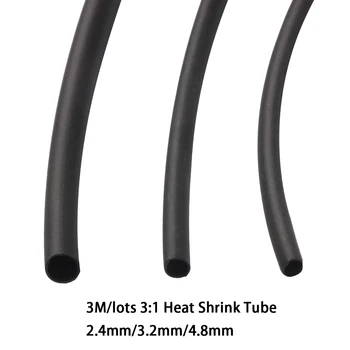 

3M Diameter 2.4/3.2 /4.8mm 3:1 Heat Shrink Tube with Glue Dual Wall Tubing Adhesive Lined Sleeve Wrap