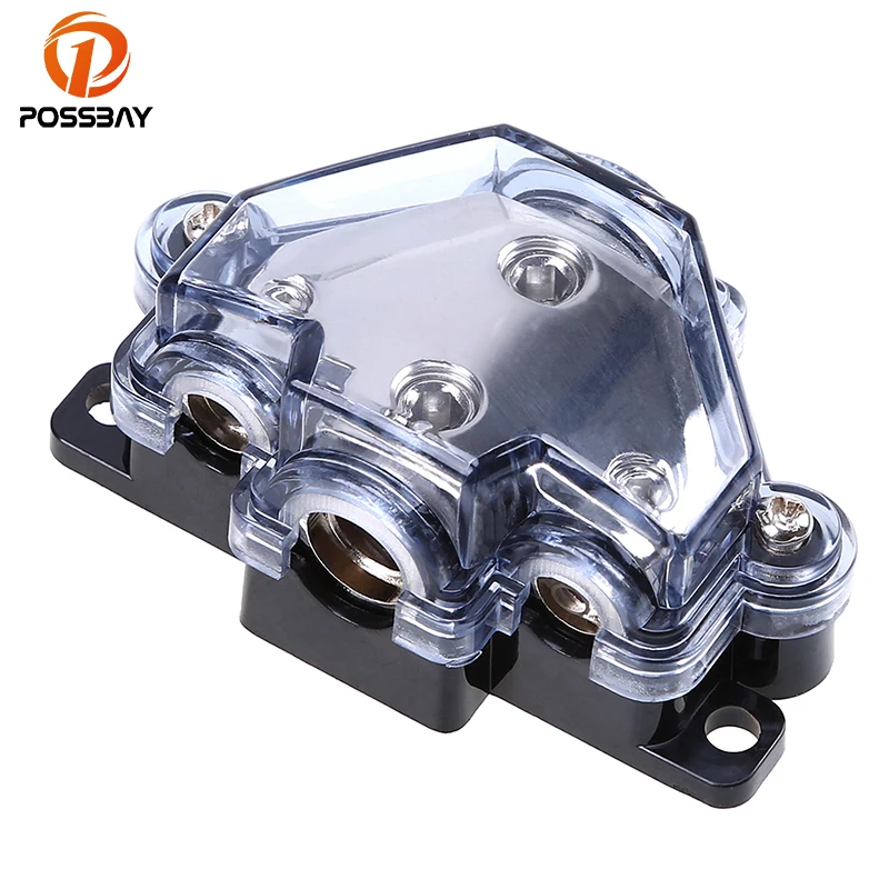 

POSSBAY Car-Styling Coche Audio Power Distributor Fuse Holder Block Black Universal Protect Audio System 1 Way In 3/5 Ways Out