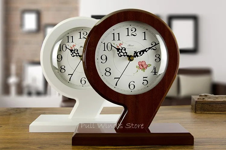 Классические деревянные настольные часы для гостиной и офиса, лаконичные пасторальные часы для дома, древесные часы с арабскими цифрами 9