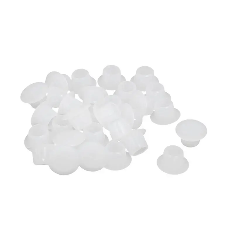 

8mm Dia Plastic Straight Line Screw Cap Covers Hole Lids White 30pcs