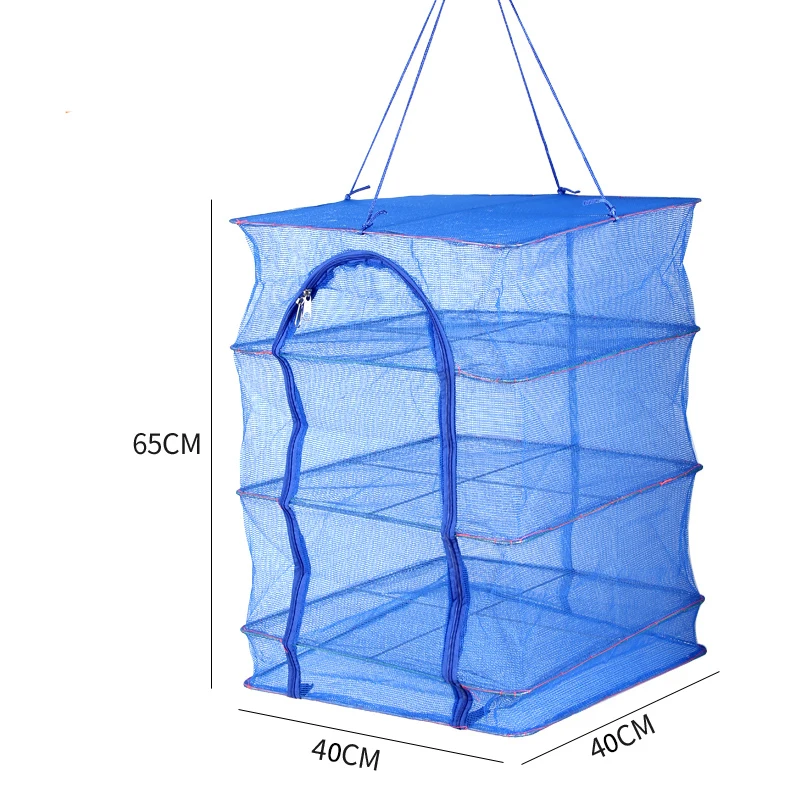 Складной 4 слоя сушки нетто для рыбной ловли для рыбы сушилка подвесная рыбы, овощей миски Детские Сетка-сушилка 40x40x68 см PE вешалка для рыбной ловли для рыбы
