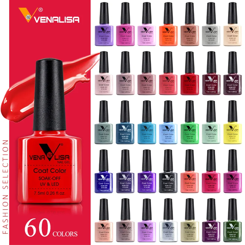 VENALISA Organic Nail Gel Polish 60 Color 7.5ml CANNI Nail Art SPA Salon DIY Soak off UV LED Odorle