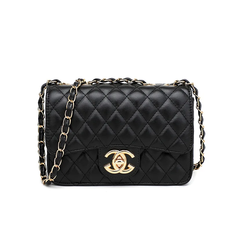 

Bag Woman 2019 Mini- Packet Ins Exceed Fire Single Shoulder Satchel Small Real Diamond Lattice Chain Package B455