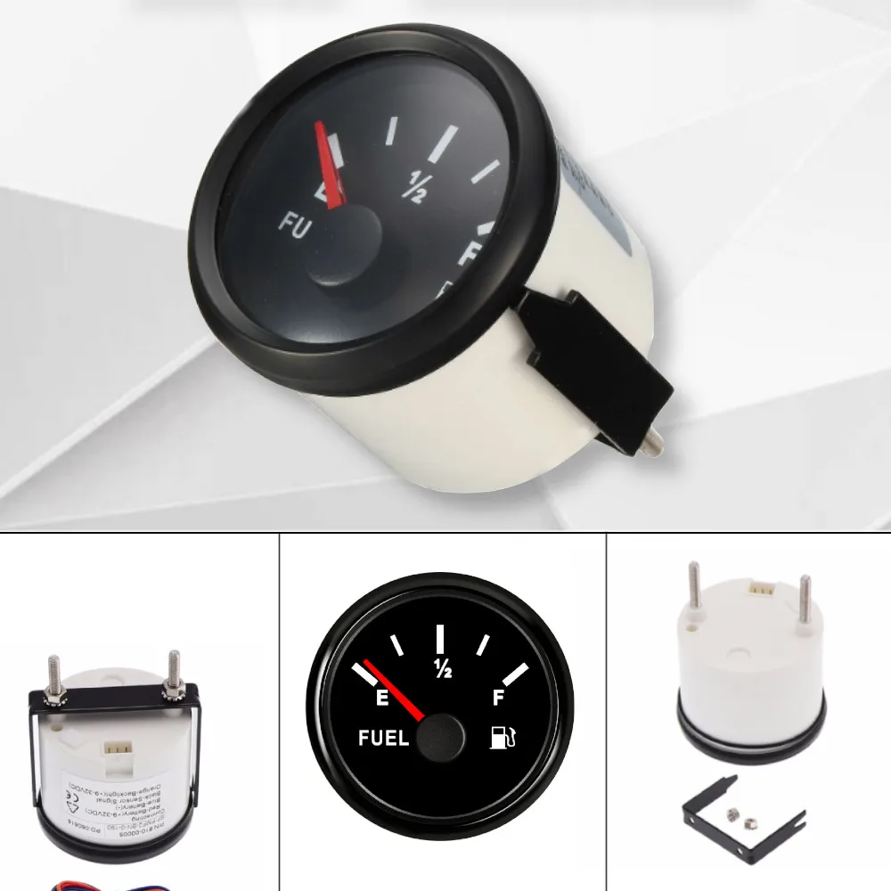 

52mm Fuel Level Gauge Meter Waterproof Car Boat Truck Oil Tank Level Indicator DC 9~32V 0~190ohm Oil Pressure Meter Manometer