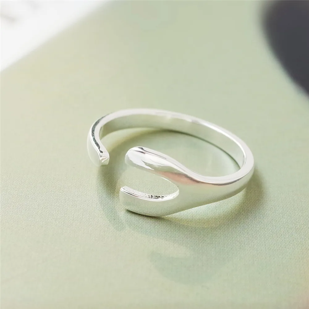 wish bone open ring 100% Sterling 925 silver Jewelry Vintage Adjustable rings for women men gift unisex