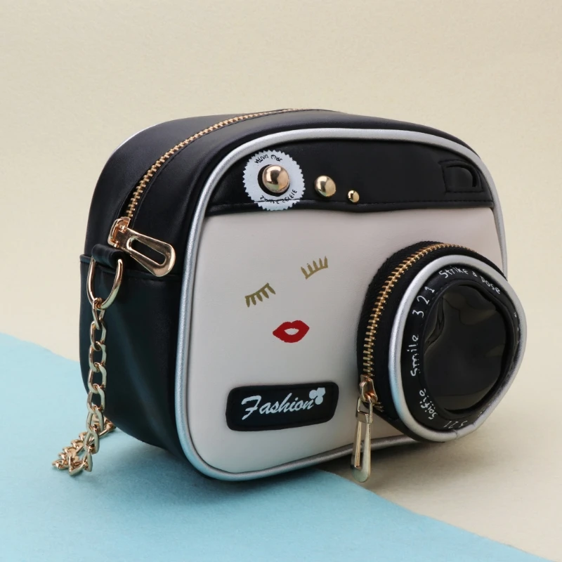 

Women Fashion Camera Shape Small Shoulder Bag Crossbody Handbag Messenger Purse
