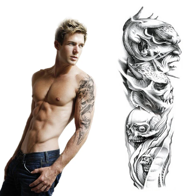 Products For Man Waterproof Temporary Tattoos Body Art Sticker 15×45 Cm Large Fake Arm Tattoo Skull Cool Stuff Products For Man Waterproof Temporary Tattoos Body Art Sticker 15×45 Cm Large Fake Arm Tattoo Skull Cool Stuff