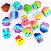 2pcs/lot mini squishy slow rising jumbo lanyard Squishy Slow Rising Rainbow cake squeeze lanyard for keys groot phone strap