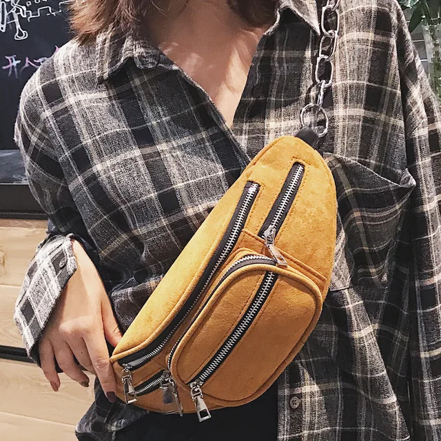 Buy UKQLING Faux Suede Leather Women Waist Bag Fanny