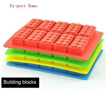 

220PCS/LOT building block brick Ice Mold Silicone Ice Cube Tray Free Shipping