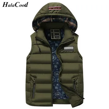 

Hot Sell New Brand Men's Jacket Sleeveless Vest Winter Fashion Casual Coats Male Cotton-Padded Men's Vest Men Thicken Waistcoat
