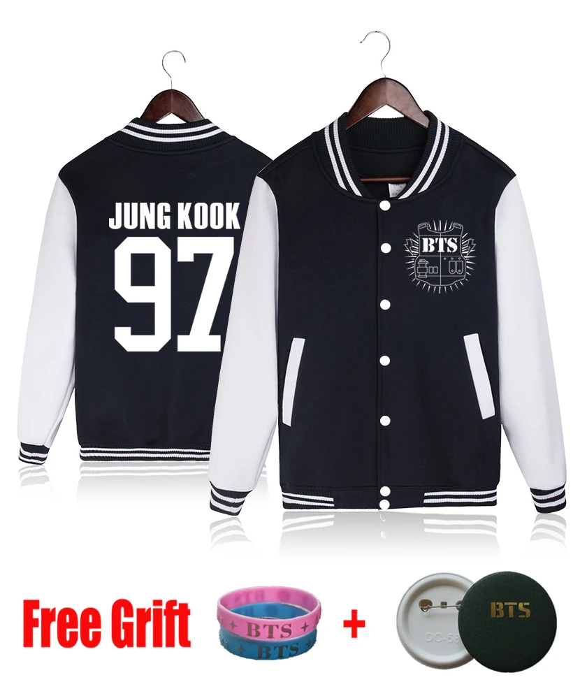Veste De Baseball Kpop Love Yourself BTS - Sweat à Capuche Jimin, Jungkook, V, Suga, Etc. - 70% Coton, 30% Polyester