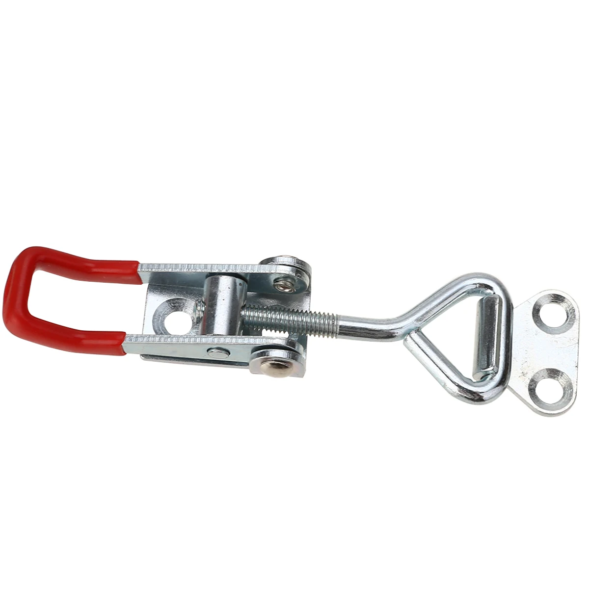 2pcs Toggle Catch Latch Clamp Cabinet Boxes Lever Handle Hasp Adjustable Metal Clasp Length Furniture Hardware Silver+Red